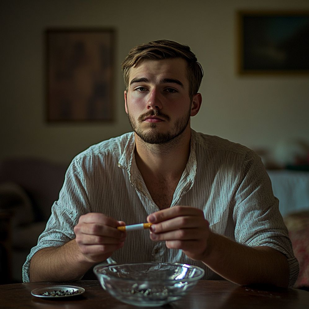Muž s cigaretou